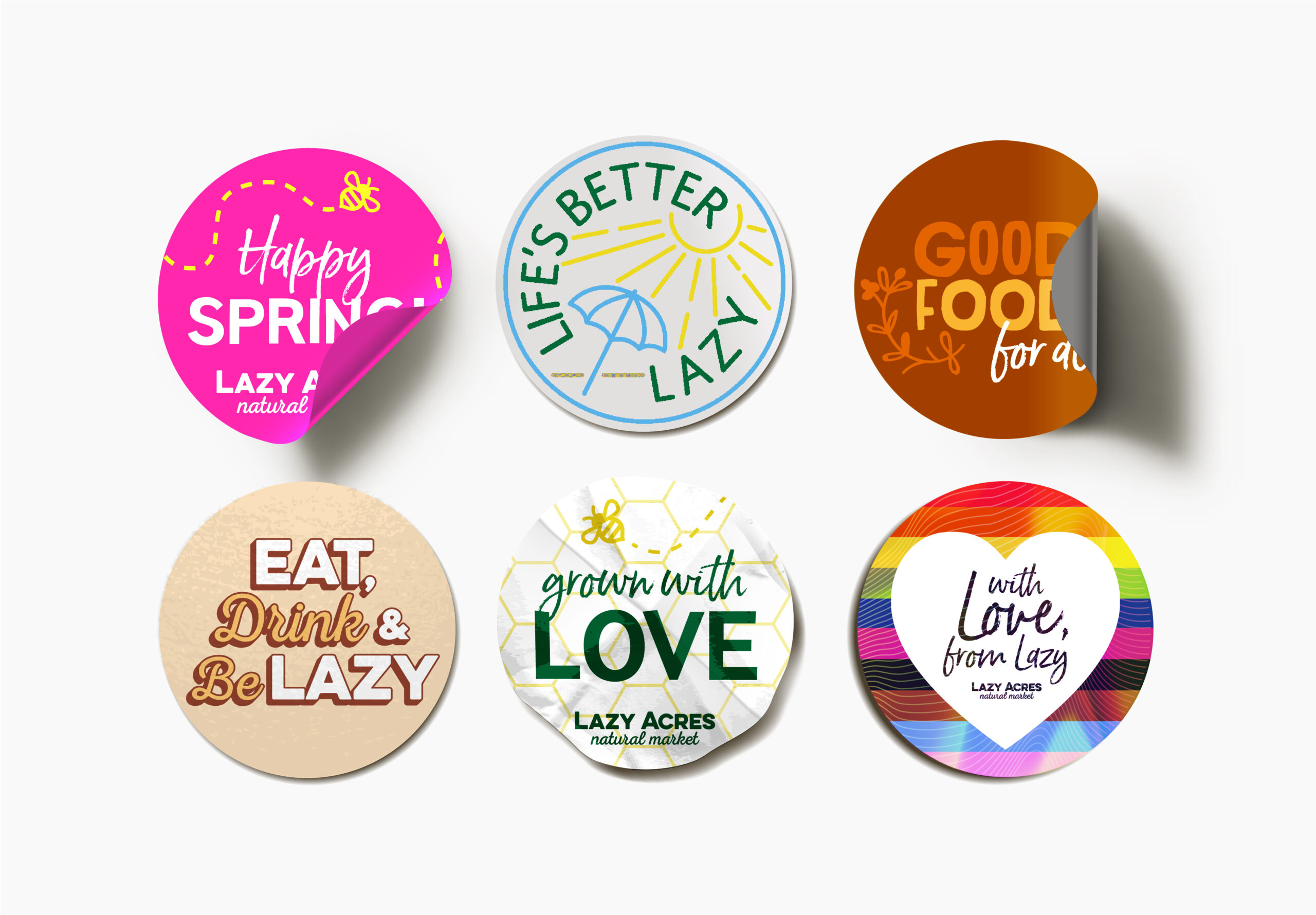 lazy acres stickers mock-01